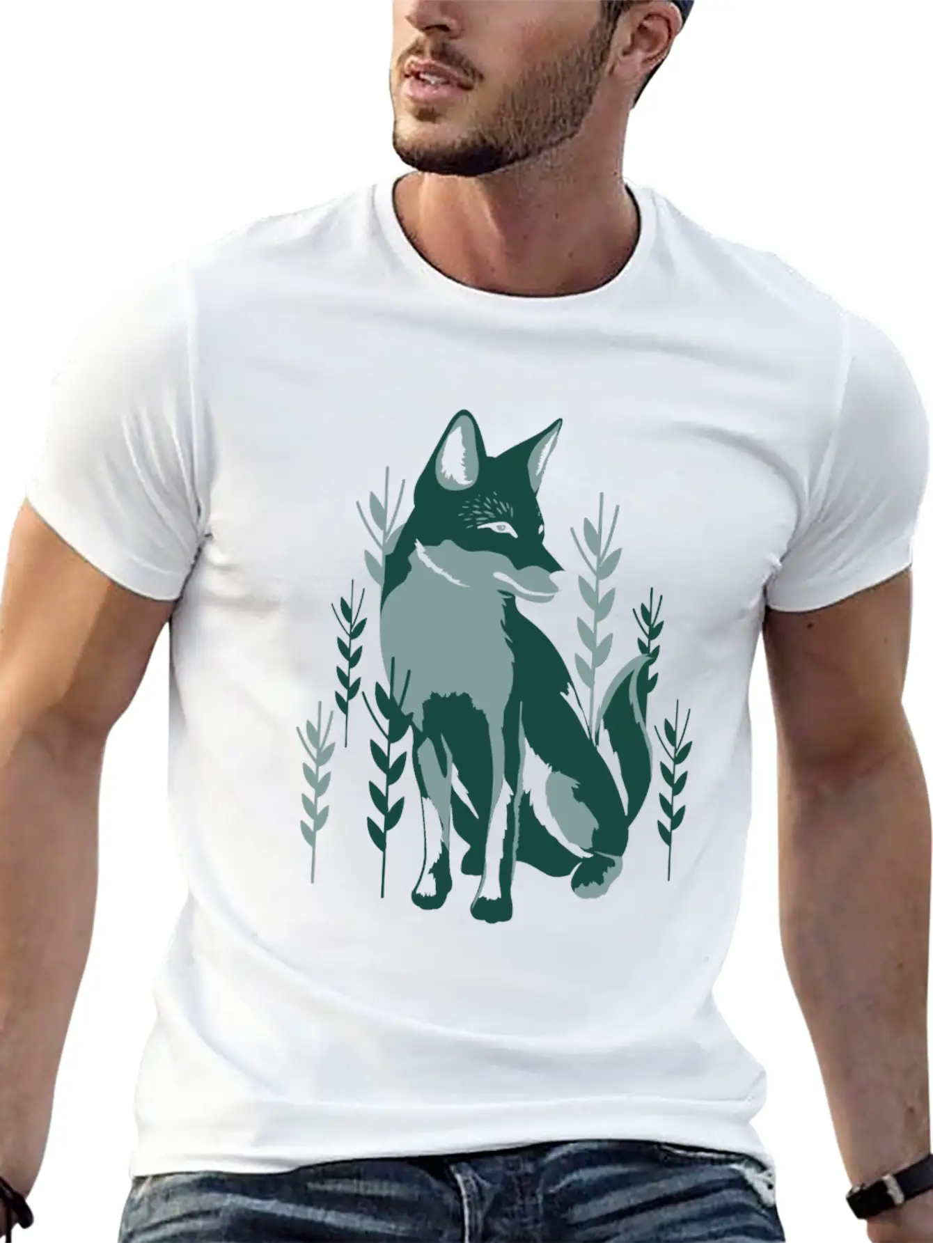 Green Fox Unisex Casual T-Shirt – Clean Design For Daily Comfort