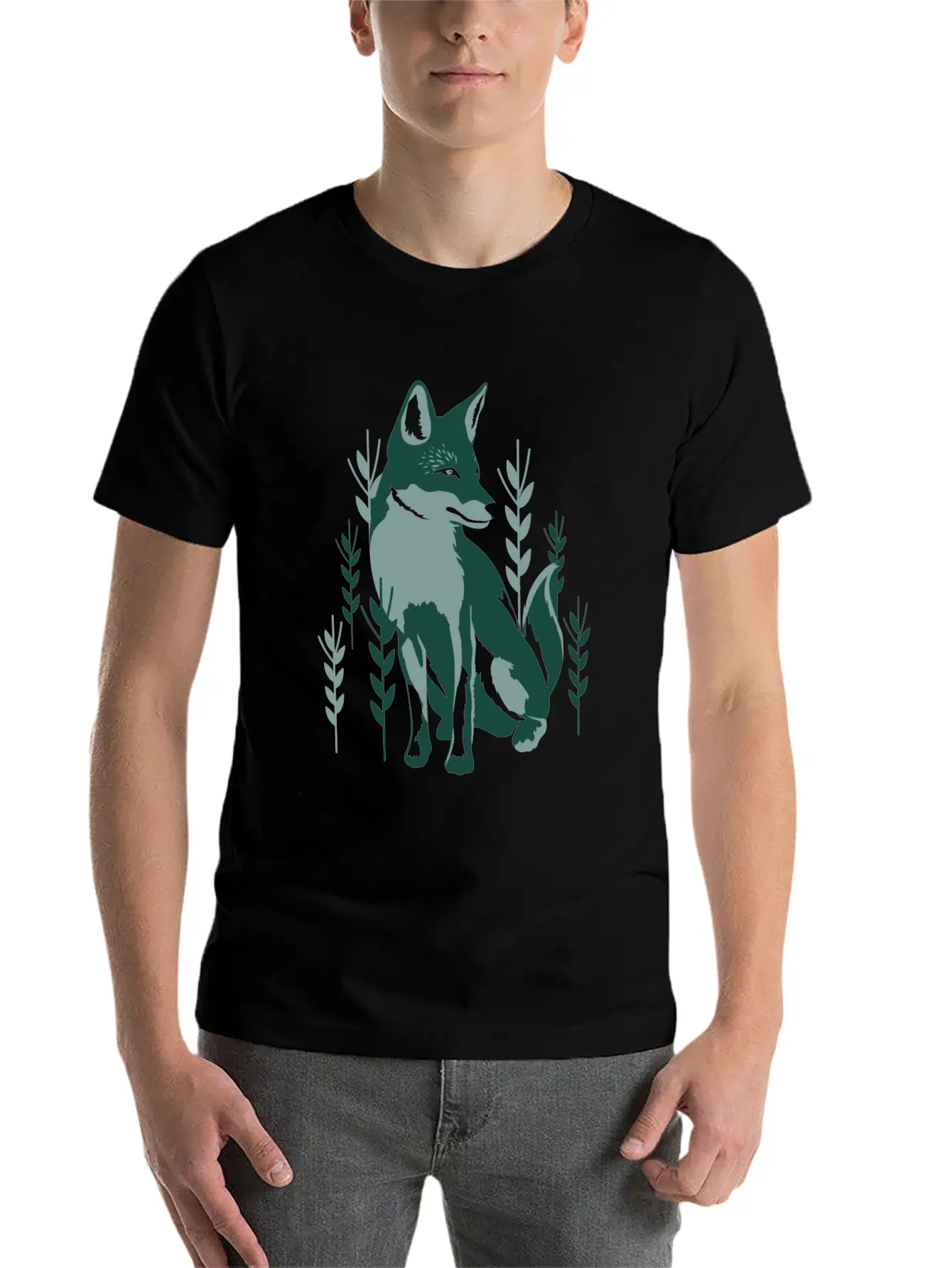 Green Fox Unisex Casual T-Shirt – Clean Design For Daily Comfort
