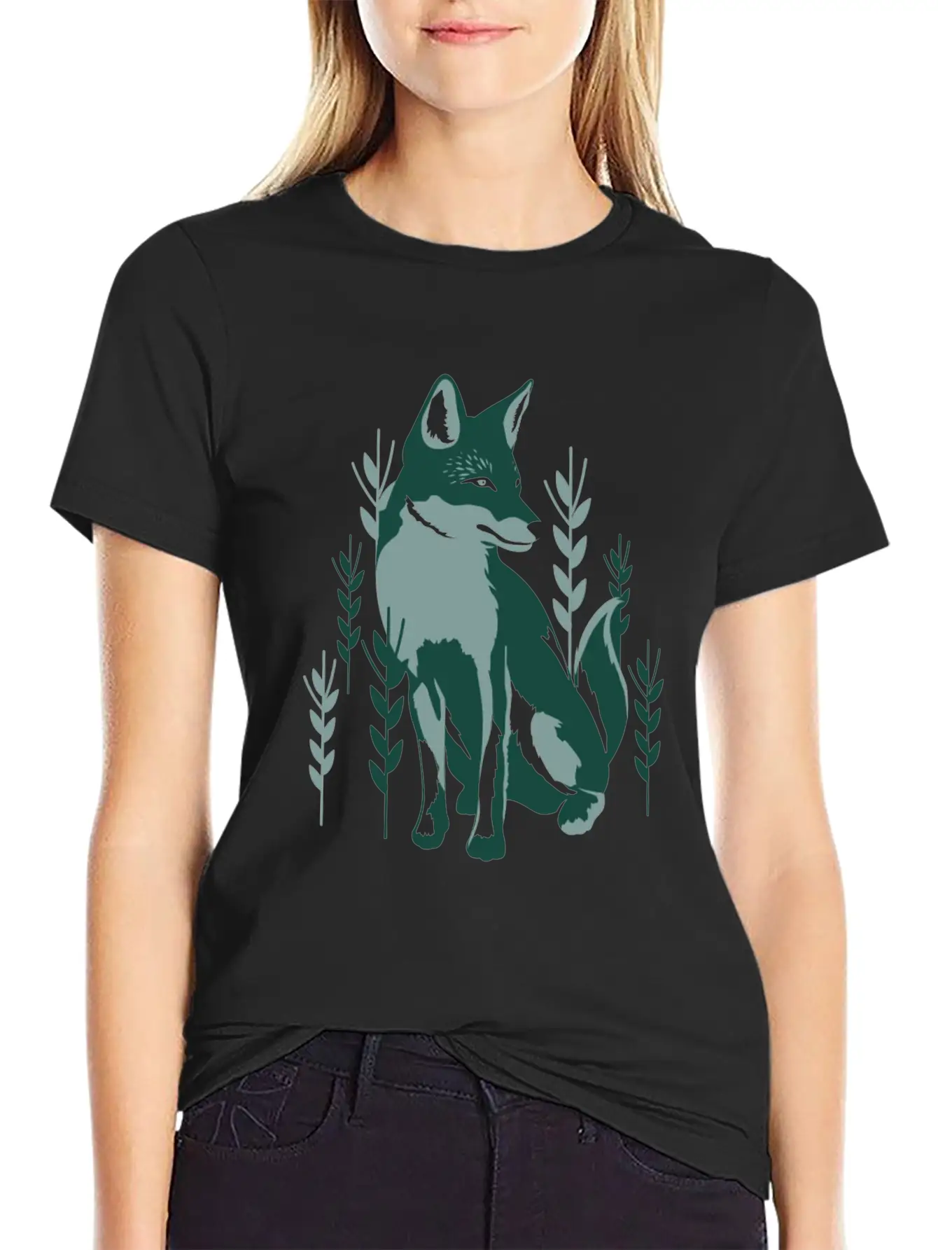 Green Fox Unisex Casual T-Shirt – Clean Design For Daily Comfort