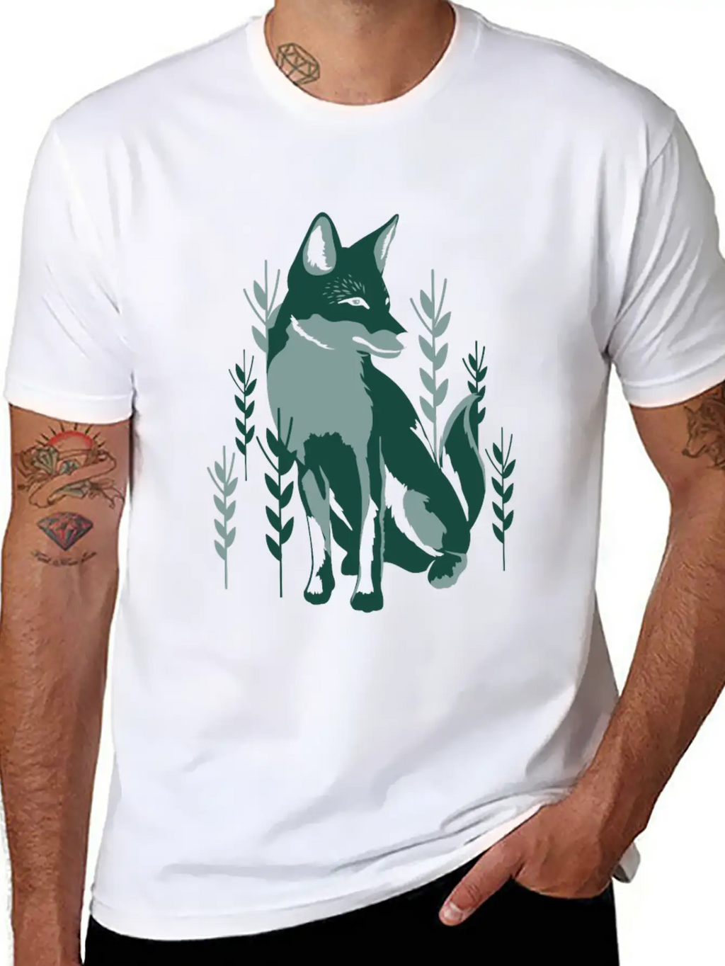 Green Fox Unisex Casual T-Shirt – Clean Design For Daily Comfort