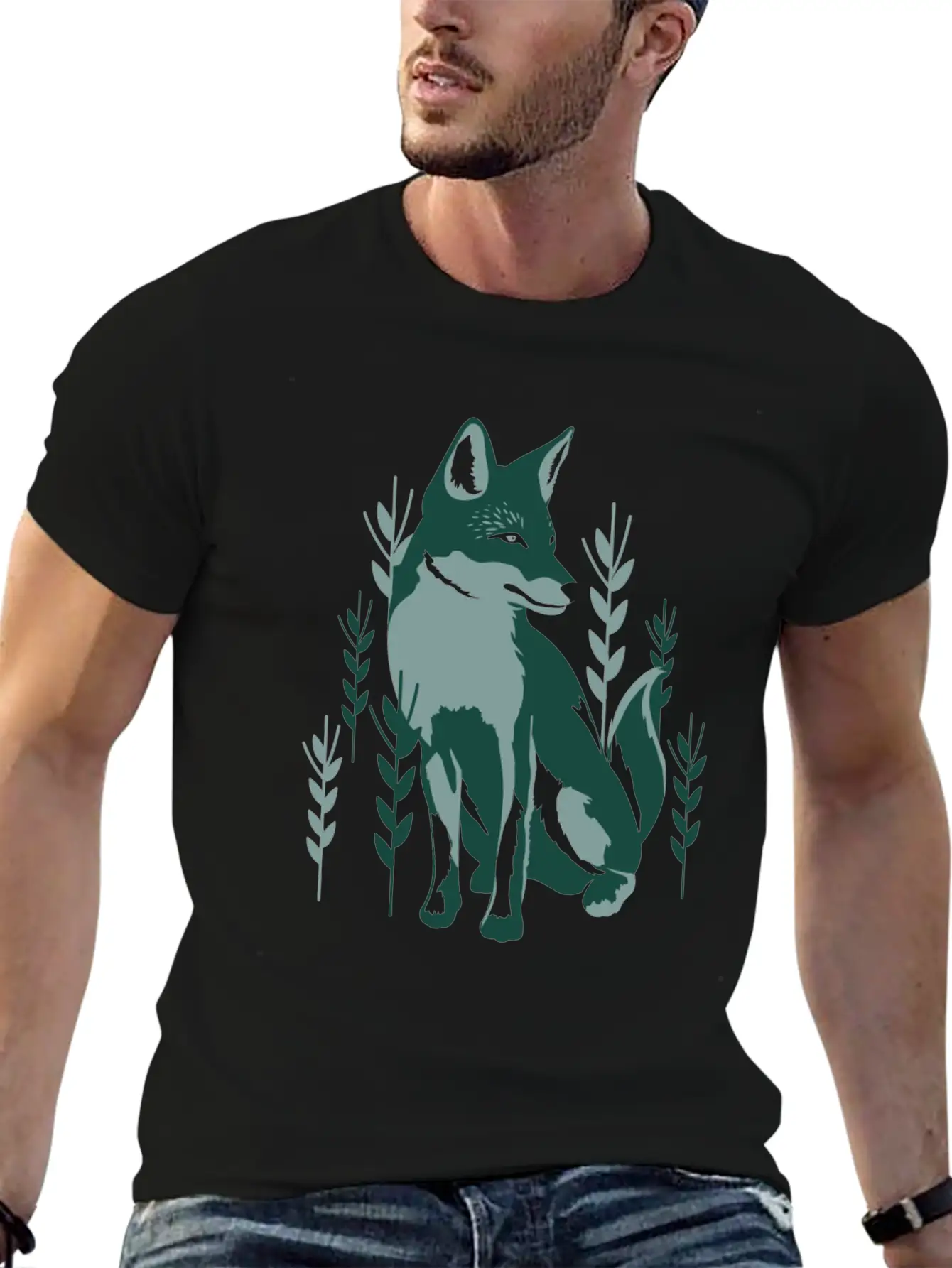 Green Fox Unisex Casual T-Shirt – Clean Design For Daily Comfort