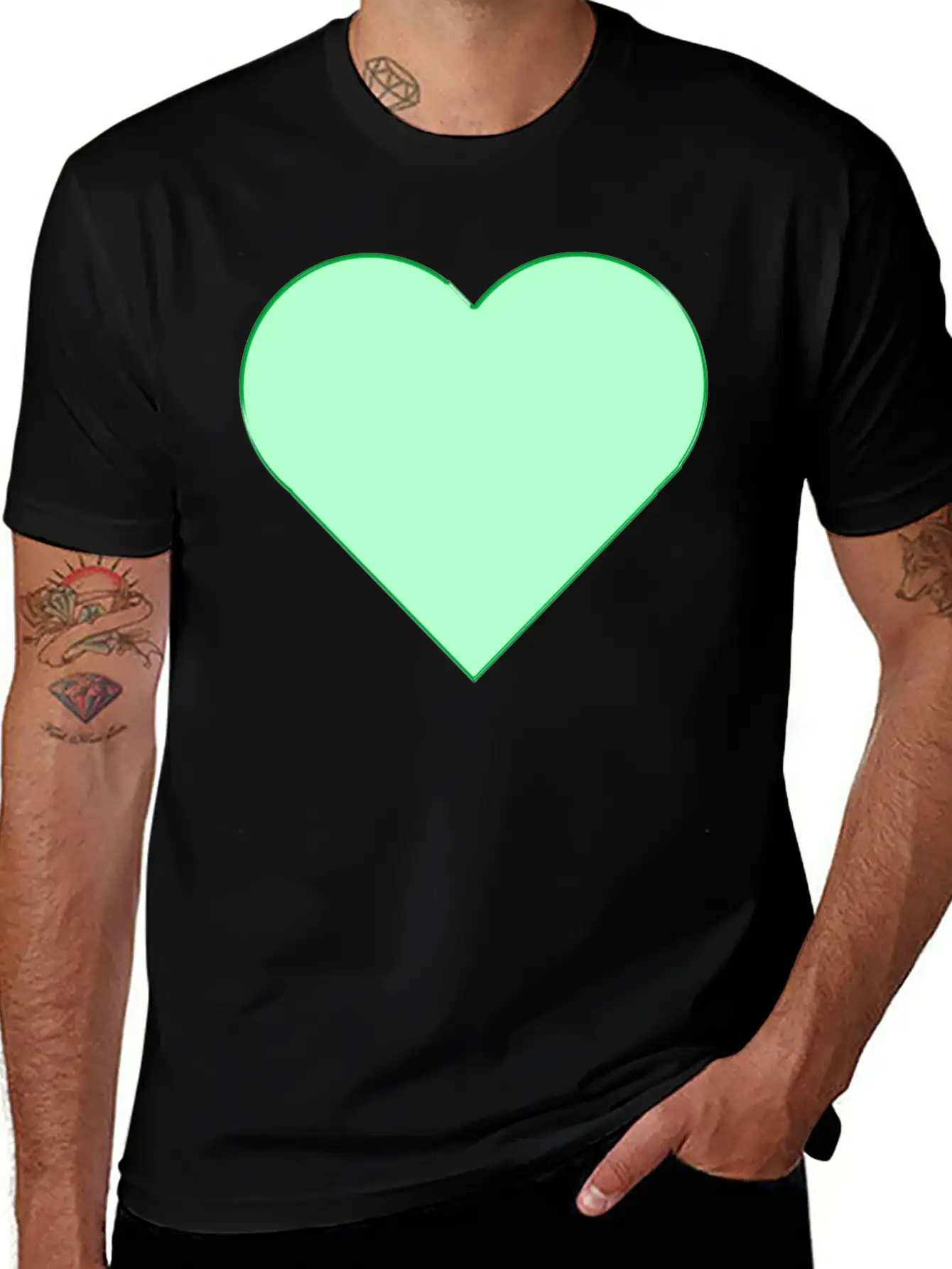 Green Heart. Relaxed Everyday Tee – Lightweight And Durable Cotton