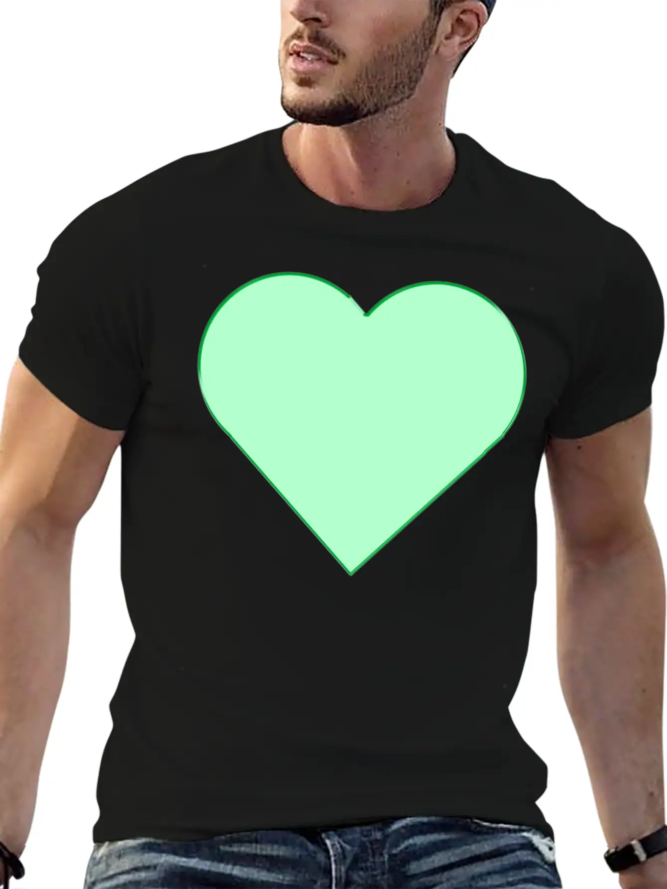 Green Heart. Relaxed Everyday Tee – Lightweight And Durable Cotton
