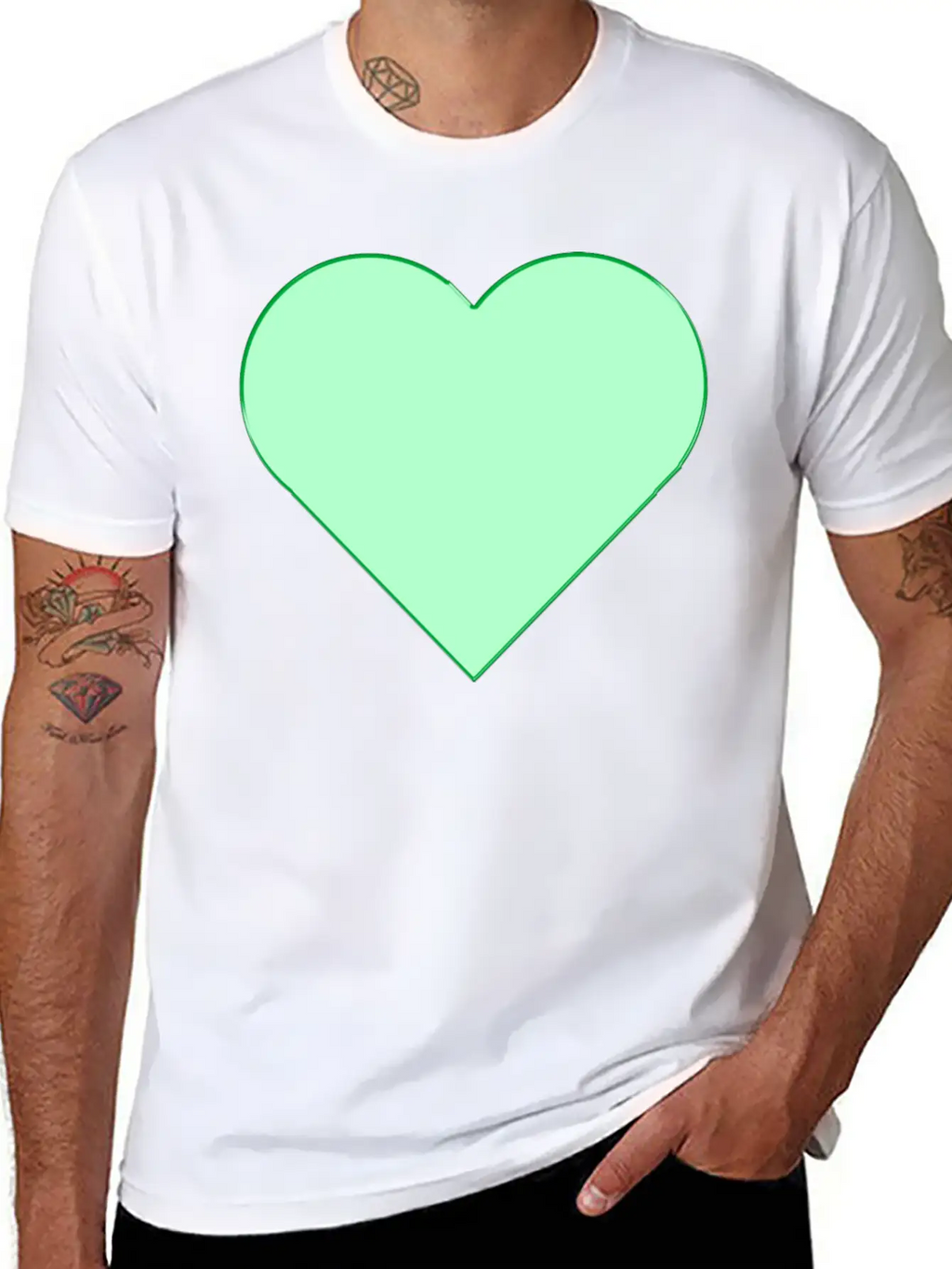 Green Heart. Relaxed Everyday Tee – Lightweight And Durable Cotton
