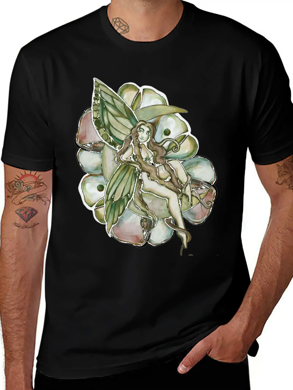 Green Moon Fairy Relaxed Everyday Tee – Lightweight And Durable Cotton
