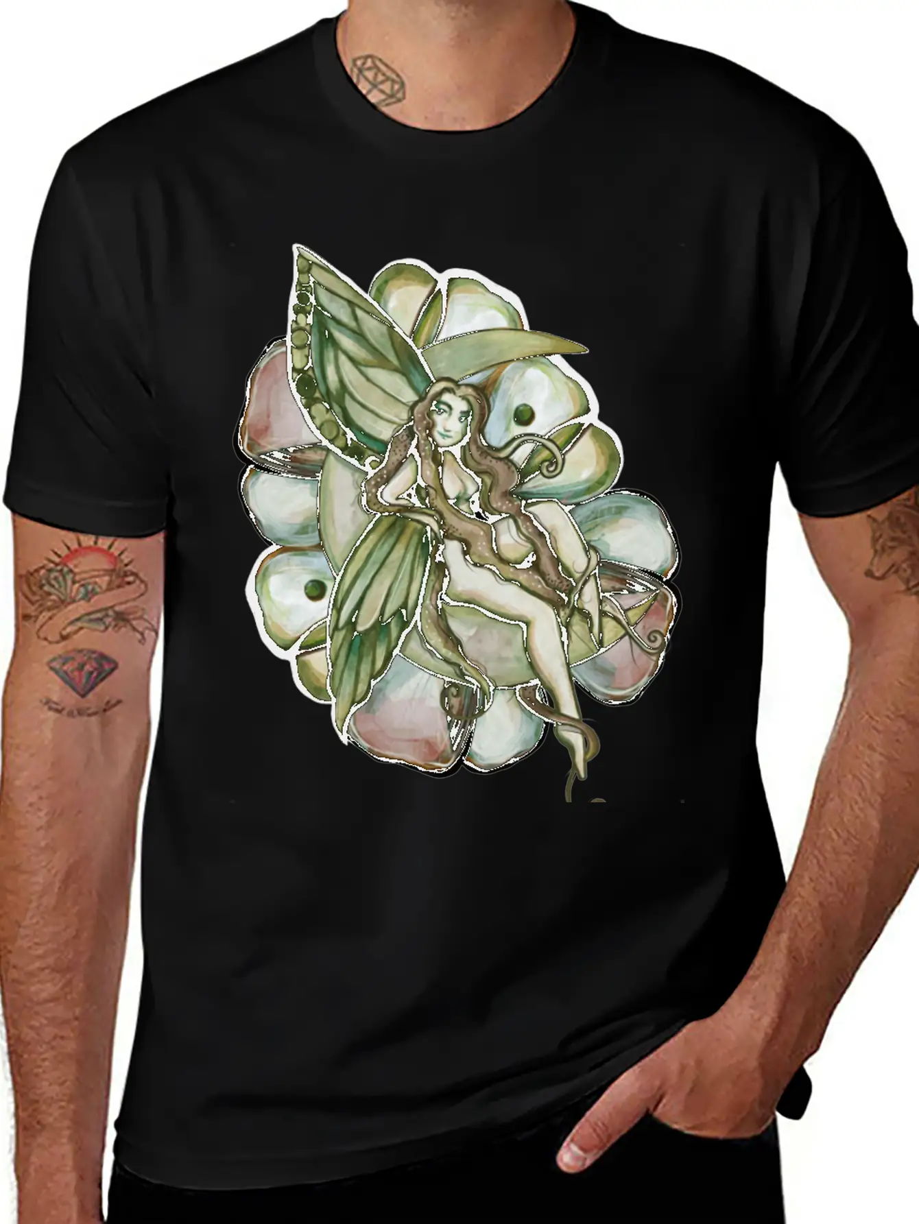 Green Moon Fairy Relaxed Everyday Tee – Lightweight And Durable Cotton