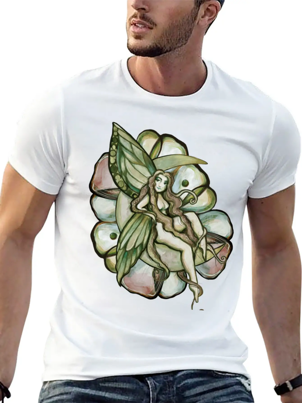 Green Moon Fairy Relaxed Everyday Tee – Lightweight And Durable Cotton