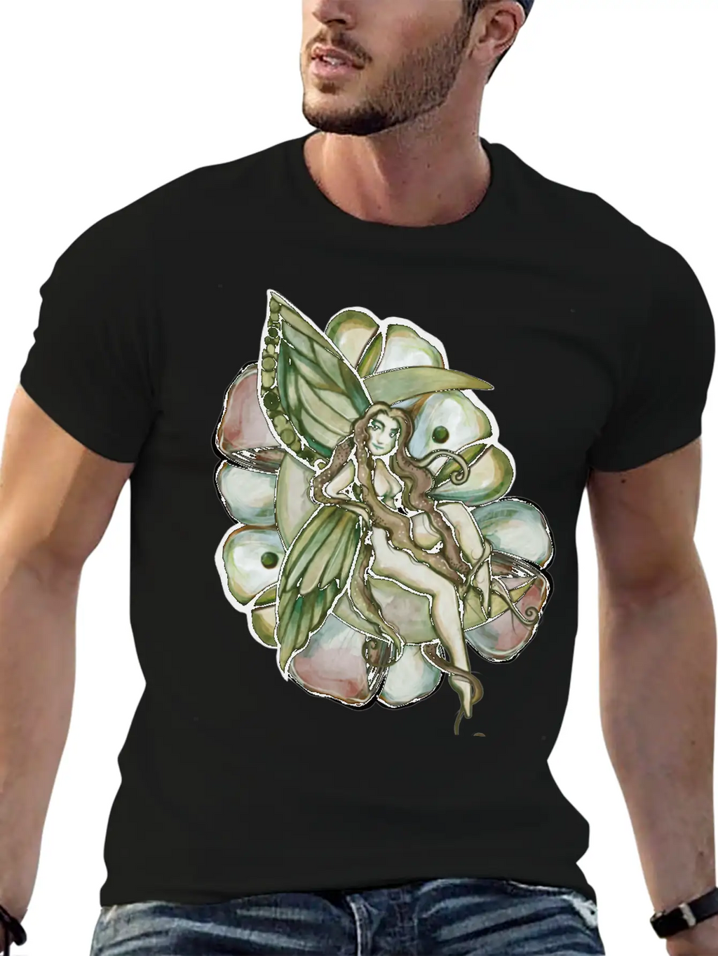 Green Moon Fairy Relaxed Everyday Tee – Lightweight And Durable Cotton