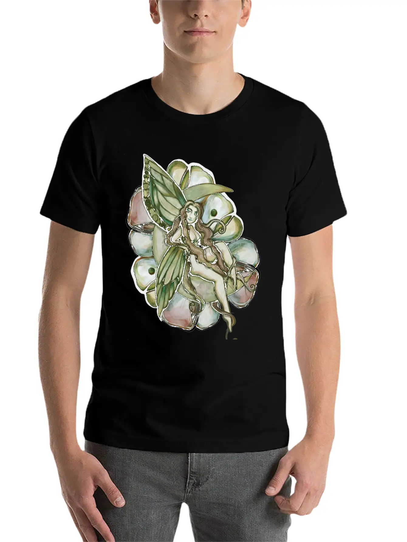 Green Moon Fairy Relaxed Everyday Tee – Lightweight And Durable Cotton