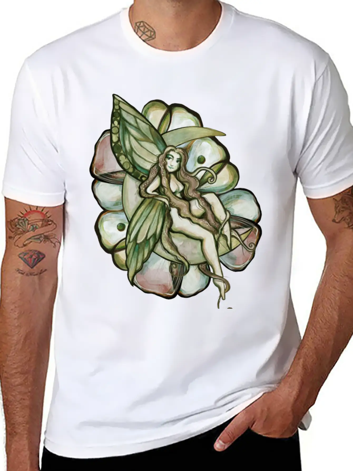 Green Moon Fairy Relaxed Everyday Tee – Lightweight And Durable Cotton