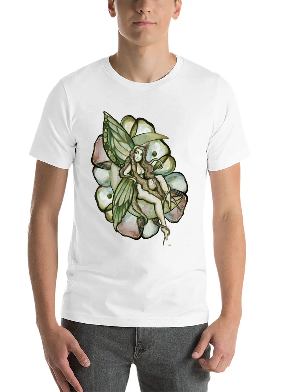 Green Moon Fairy Relaxed Everyday Tee – Lightweight And Durable Cotton