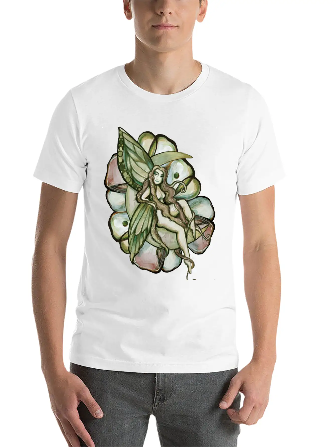 Green Moon Fairy Relaxed Everyday Tee – Lightweight And Durable Cotton