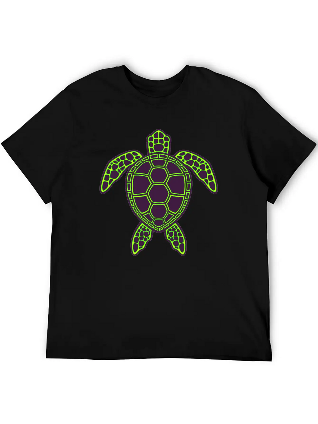 Green Neon Lava Sea Turtle Design Classic Cotton Tee – Unisex Comfort For Any Season