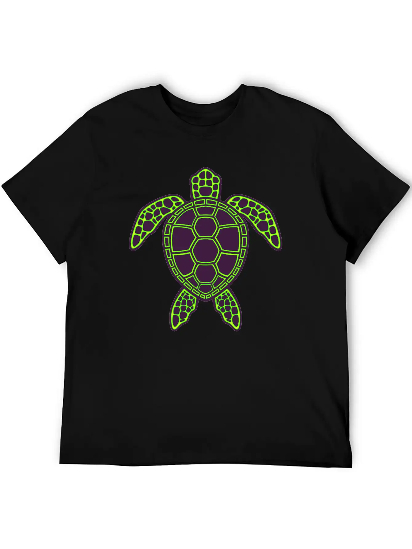 Green Neon Lava Sea Turtle Design Classic Cotton Tee – Unisex Comfort For Any Season
