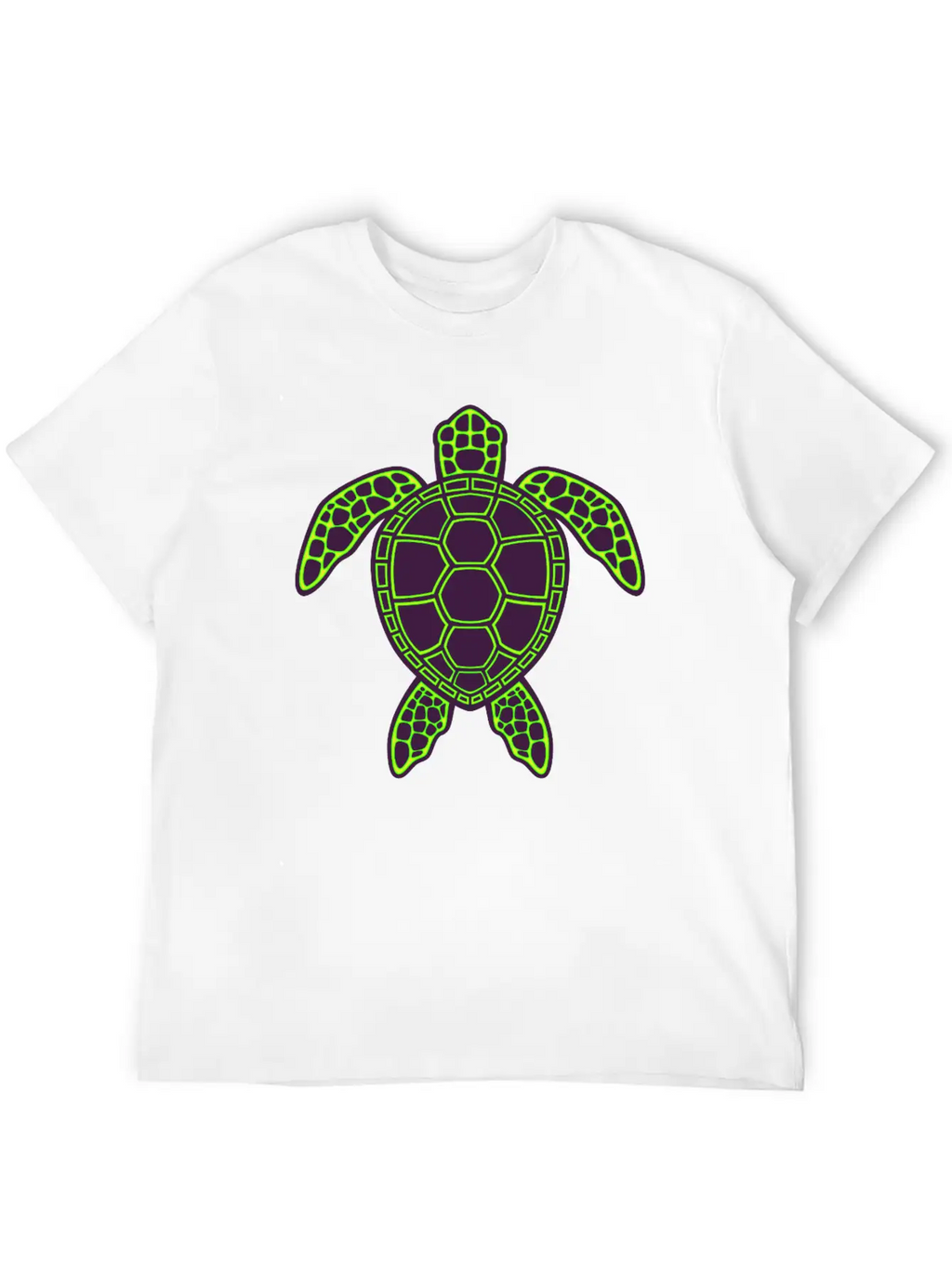 Green Neon Lava Sea Turtle Design Classic Cotton Tee – Unisex Comfort For Any Season