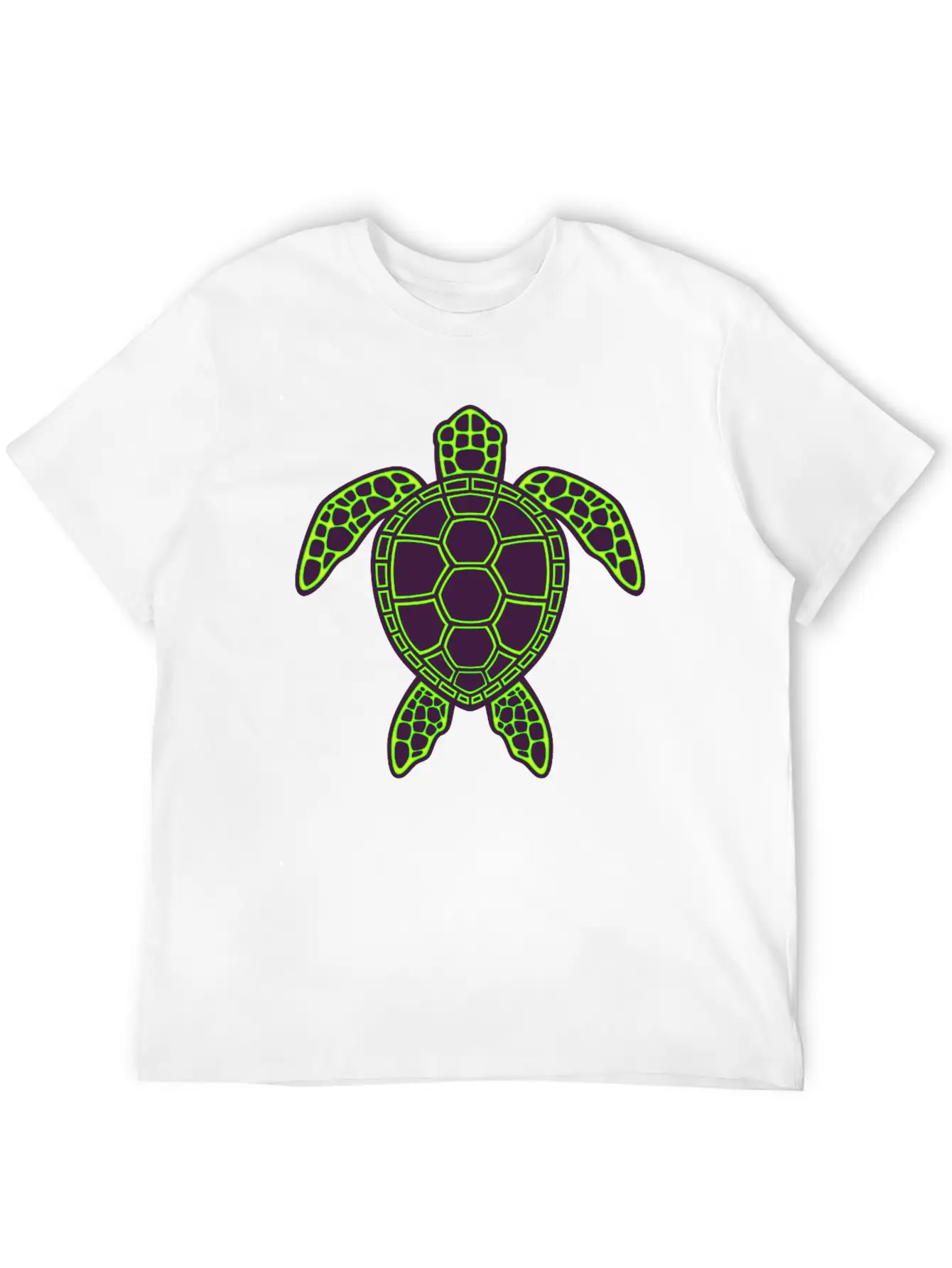 Green Neon Lava Sea Turtle Design Classic Cotton Tee – Unisex Comfort For Any Season
