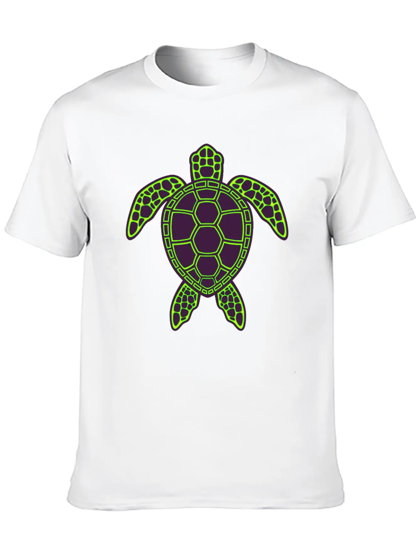 Green Neon Lava Sea Turtle Design Classic Cotton Tee – Unisex Comfort For Any Season