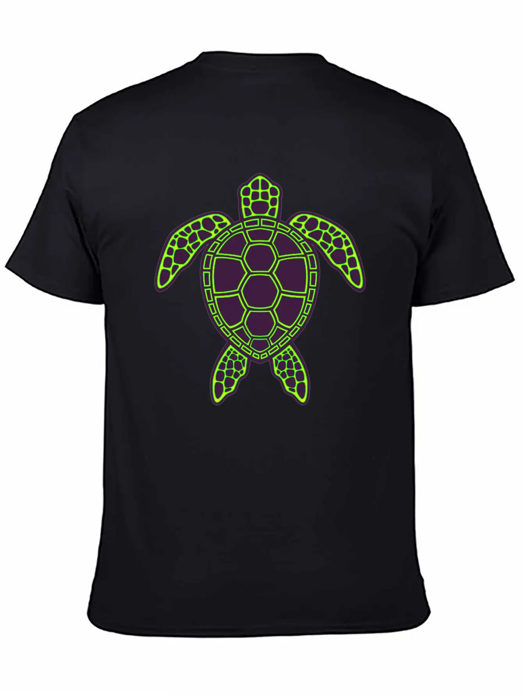 Green Neon Lava Sea Turtle Design Classic Cotton Tee – Unisex Comfort For Any Season