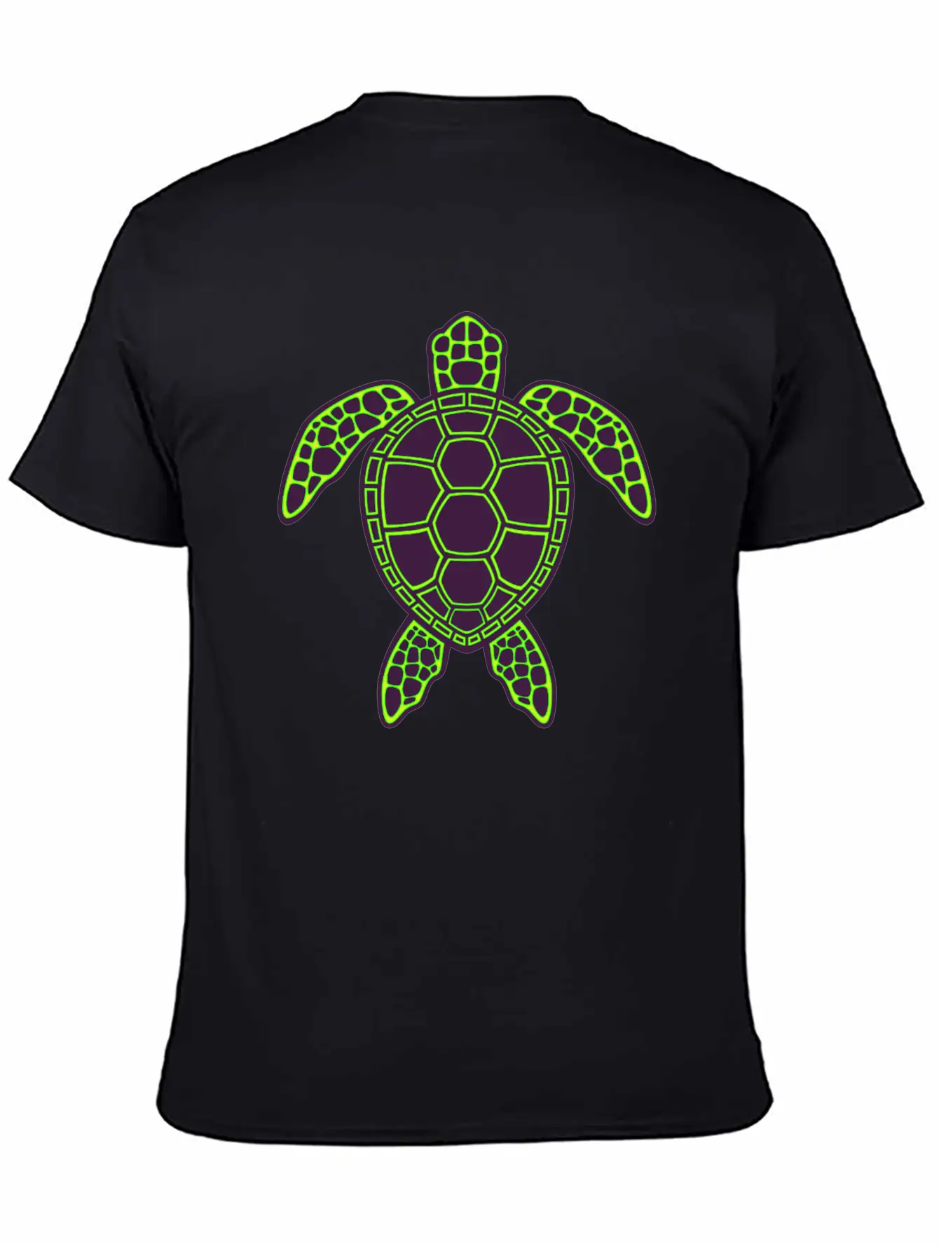 Green Neon Lava Sea Turtle Design Classic Cotton Tee – Unisex Comfort For Any Season