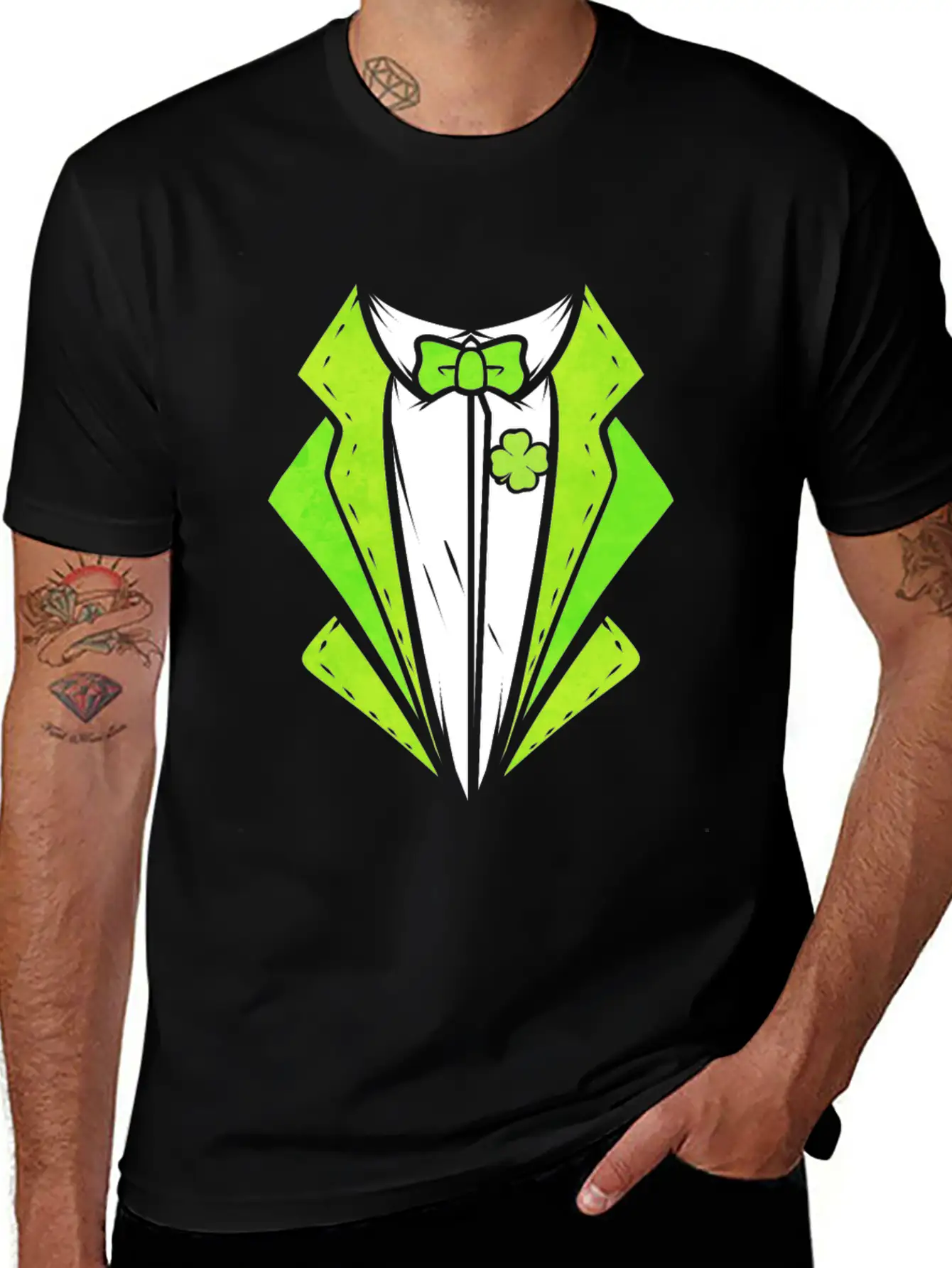 Green Outfit With Bow For St. Patricks Day Unisex Casual T-Shirt – Clean Design For Daily Comfort