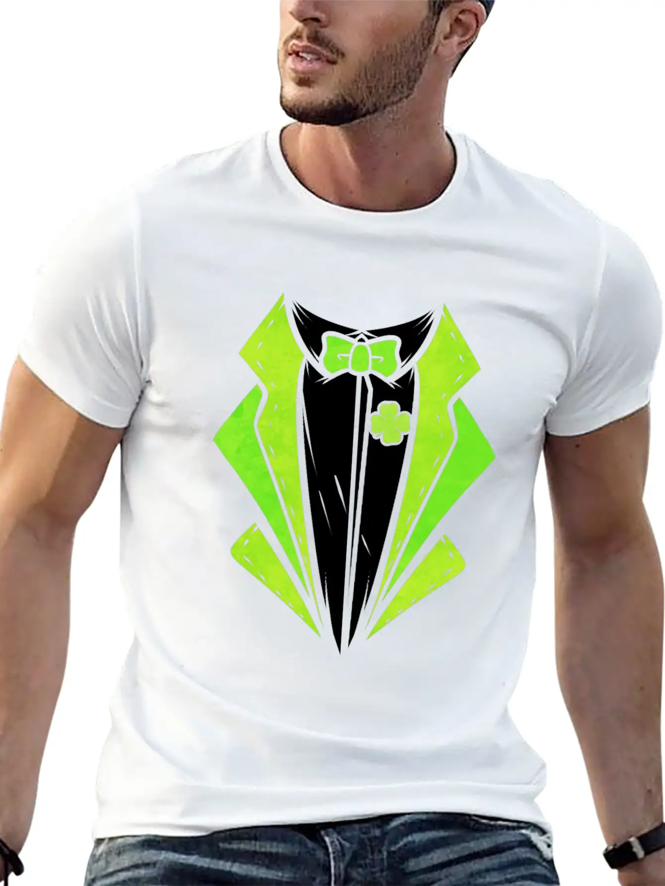 Green Outfit With Bow For St. Patricks Day Unisex Casual T-Shirt – Clean Design For Daily Comfort