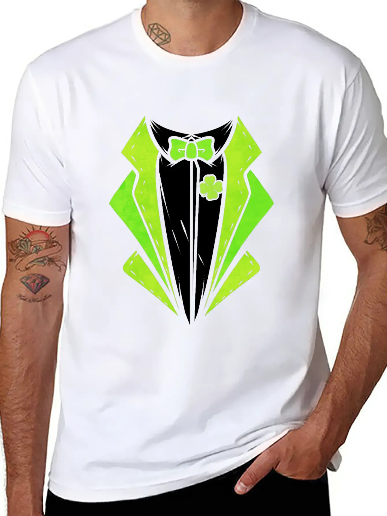 Green Outfit With Bow For St. Patricks Day Unisex Casual T-Shirt – Clean Design For Daily Comfort