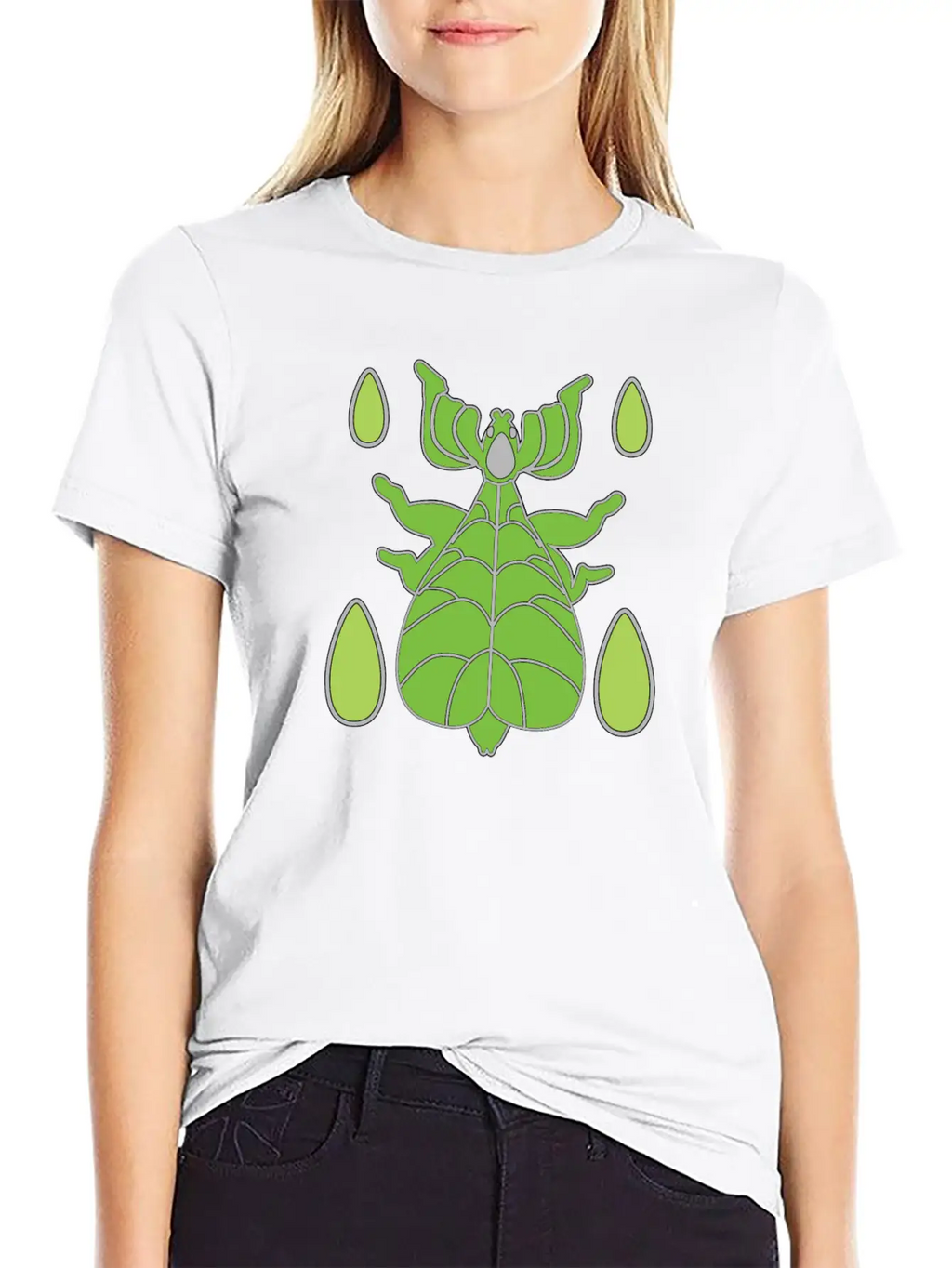 Green Walking Leaf Insect Unisex Casual T-Shirt – Clean Design For Daily Comfort
