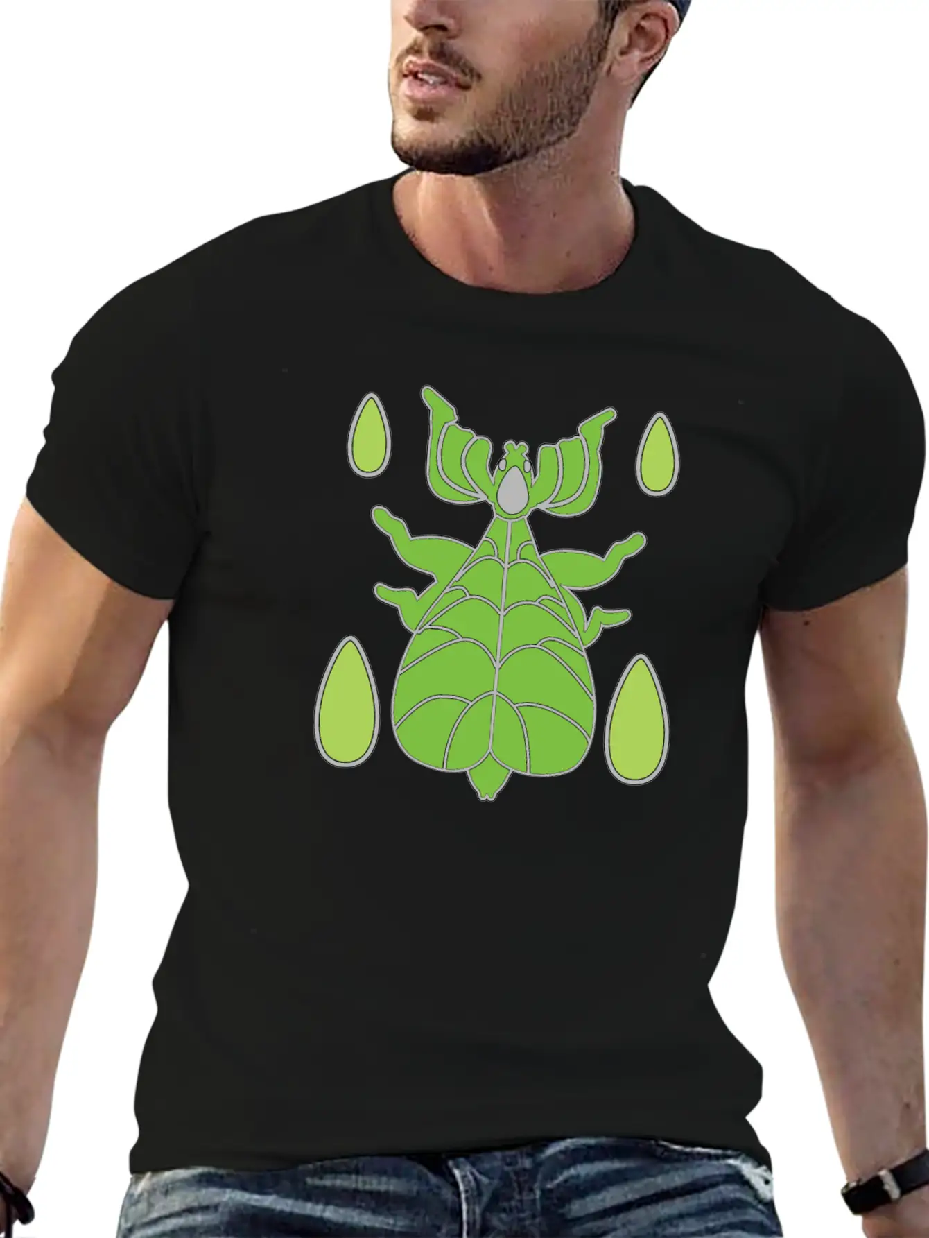 Green Walking Leaf Insect Unisex Casual T-Shirt – Clean Design For Daily Comfort