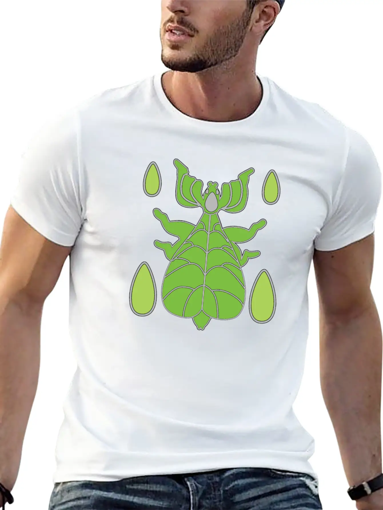 Green Walking Leaf Insect Unisex Casual T-Shirt – Clean Design For Daily Comfort