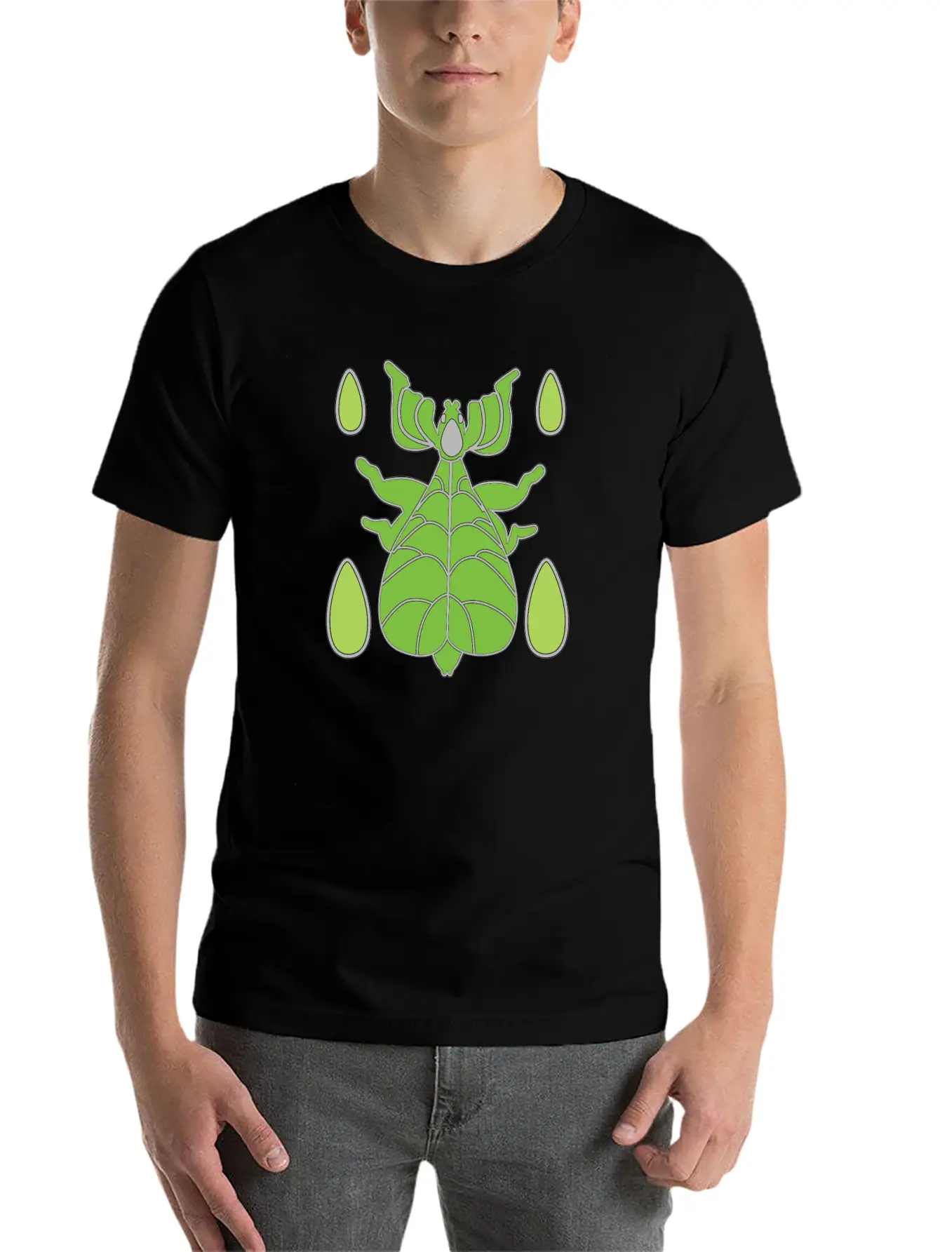 Green Walking Leaf Insect Unisex Casual T-Shirt – Clean Design For Daily Comfort