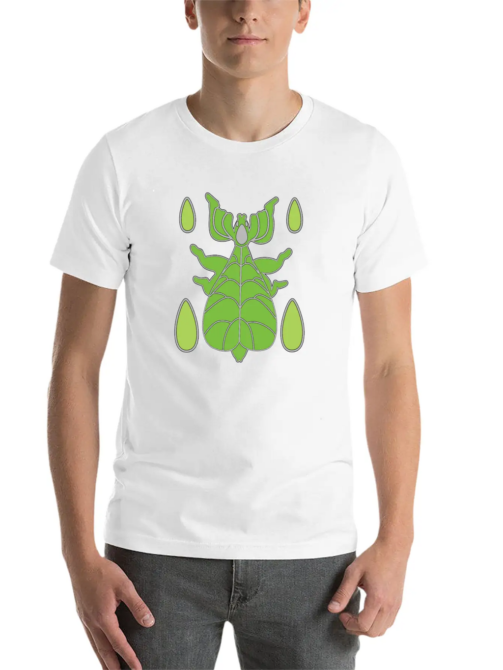 Green Walking Leaf Insect Unisex Casual T-Shirt – Clean Design For Daily Comfort