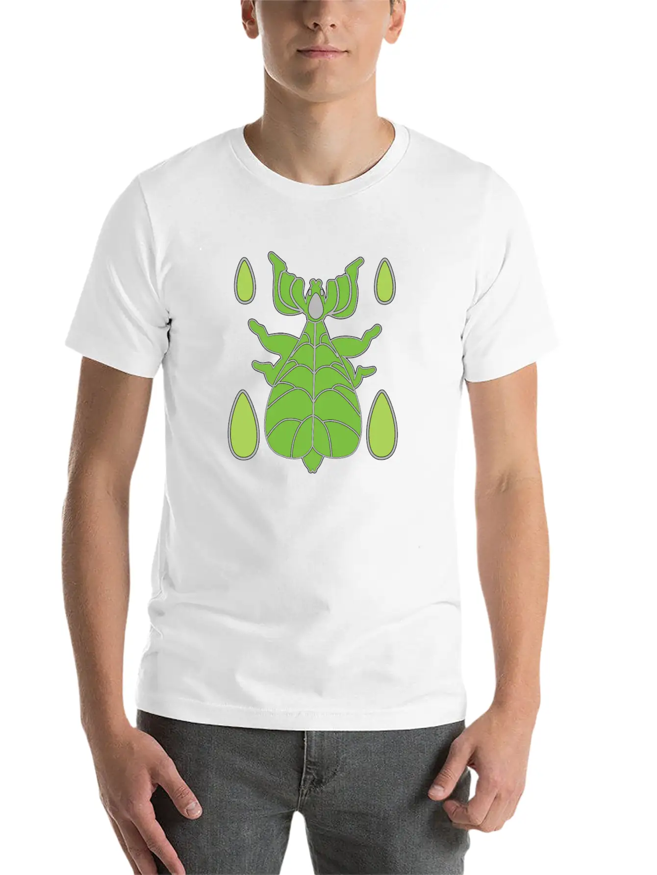Green Walking Leaf Insect Unisex Casual T-Shirt – Clean Design For Daily Comfort