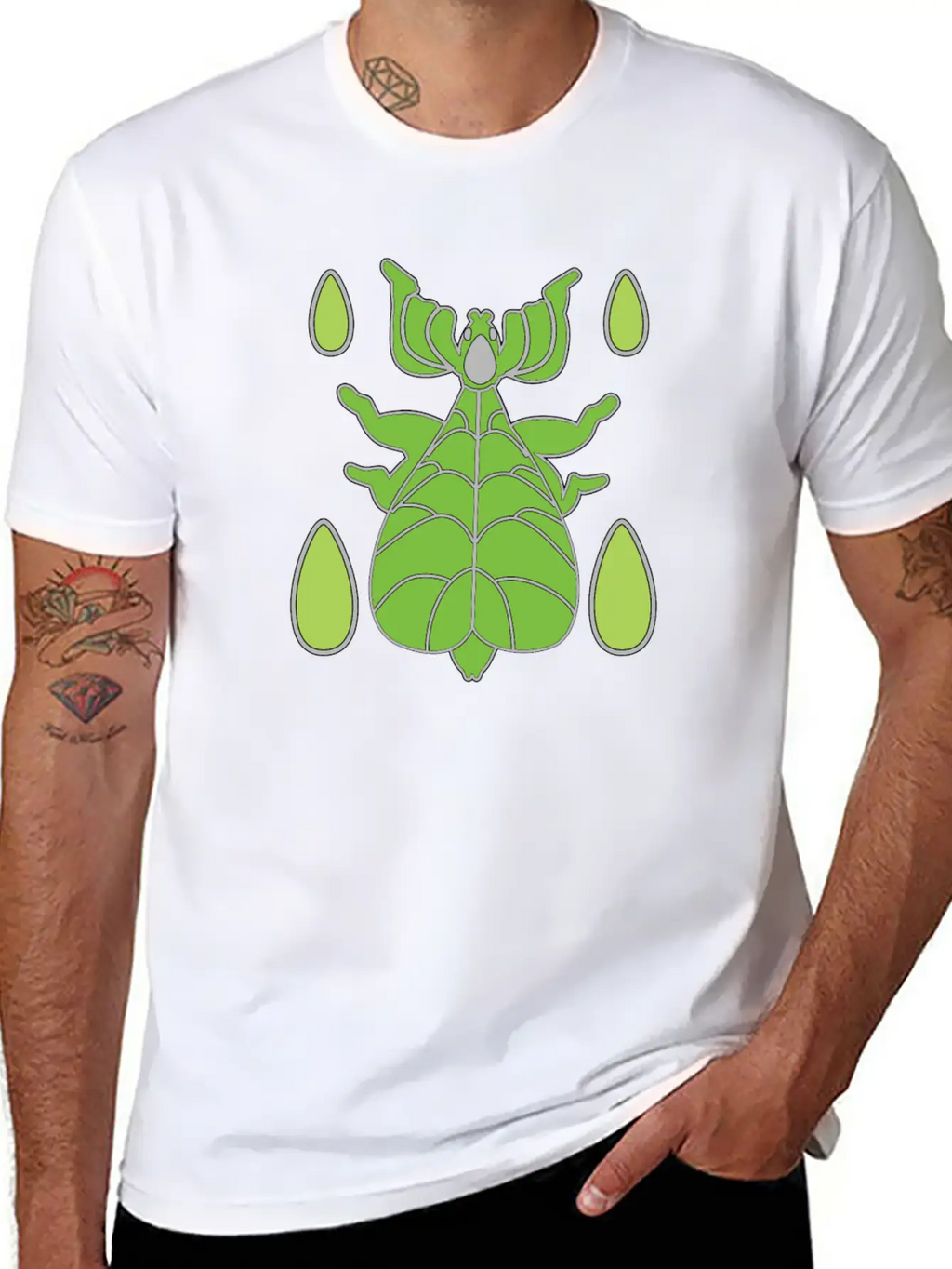 Green Walking Leaf Insect Unisex Casual T-Shirt – Clean Design For Daily Comfort