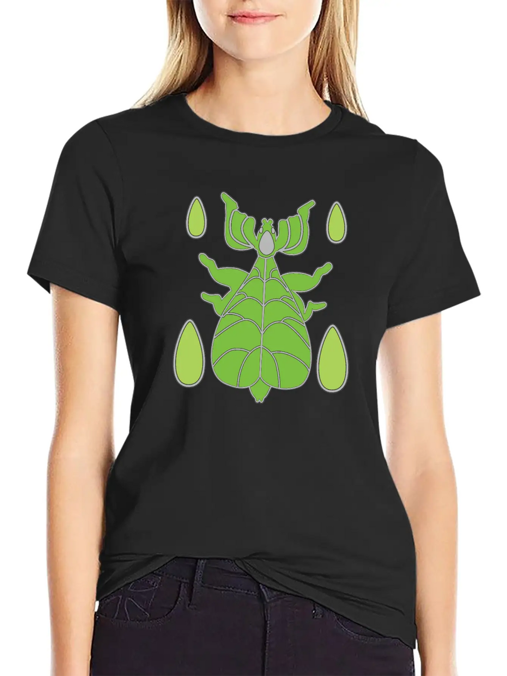 Green Walking Leaf Insect Unisex Casual T-Shirt – Clean Design For Daily Comfort