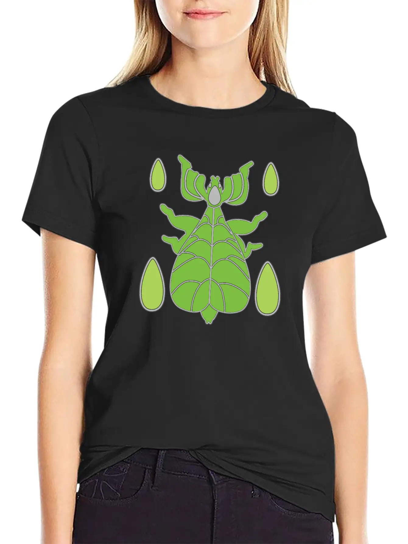Green Walking Leaf Insect Unisex Casual T-Shirt – Clean Design For Daily Comfort