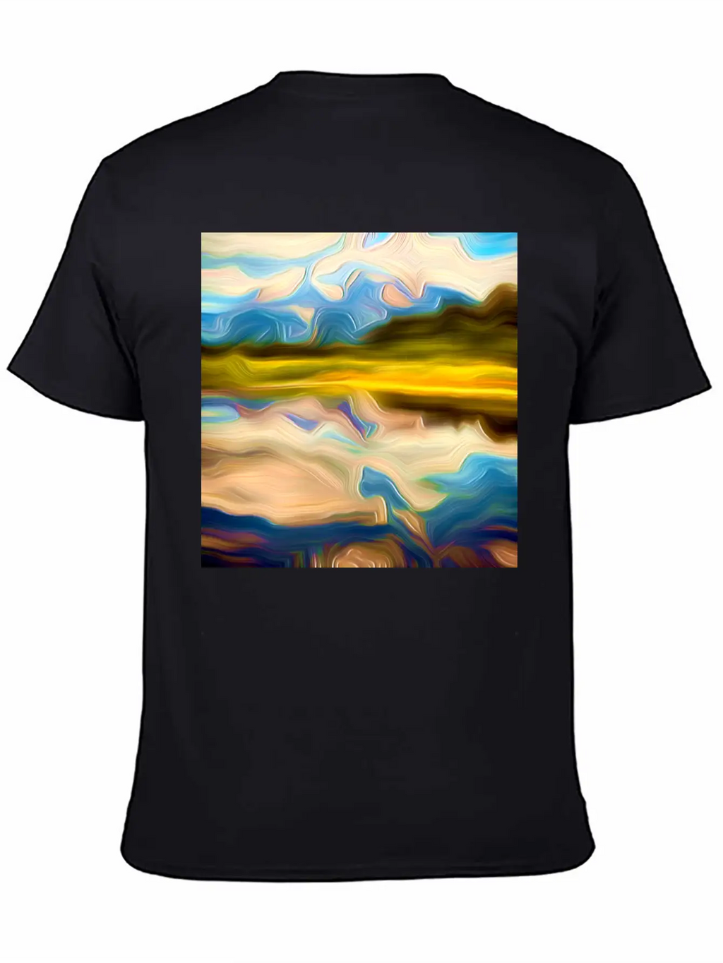 Greenlake Digital Art Abstract Painting Breathable Graphic T-Shirt – Perfect For Casual Days
