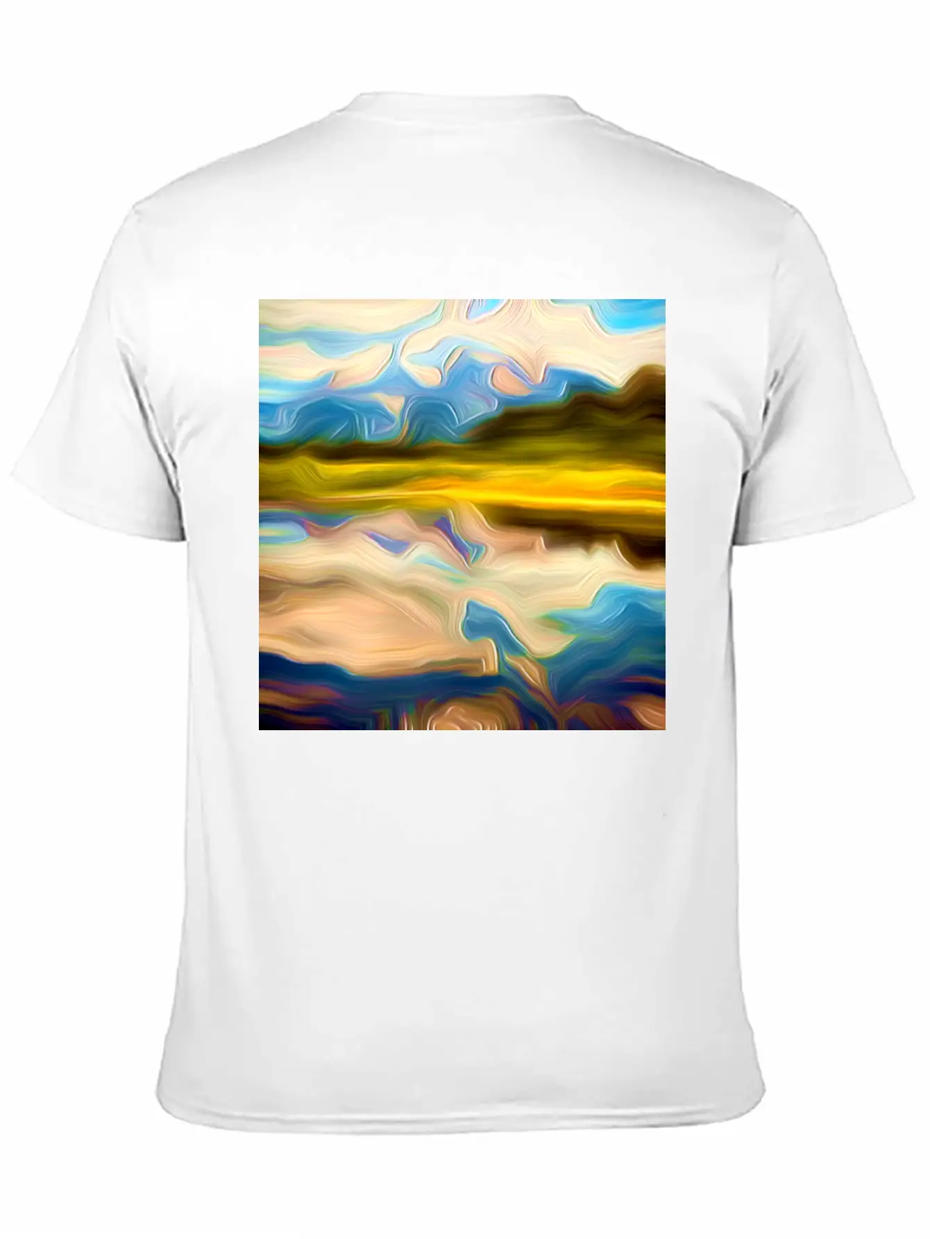 Greenlake Digital Art Abstract Painting Breathable Graphic T-Shirt – Perfect For Casual Days