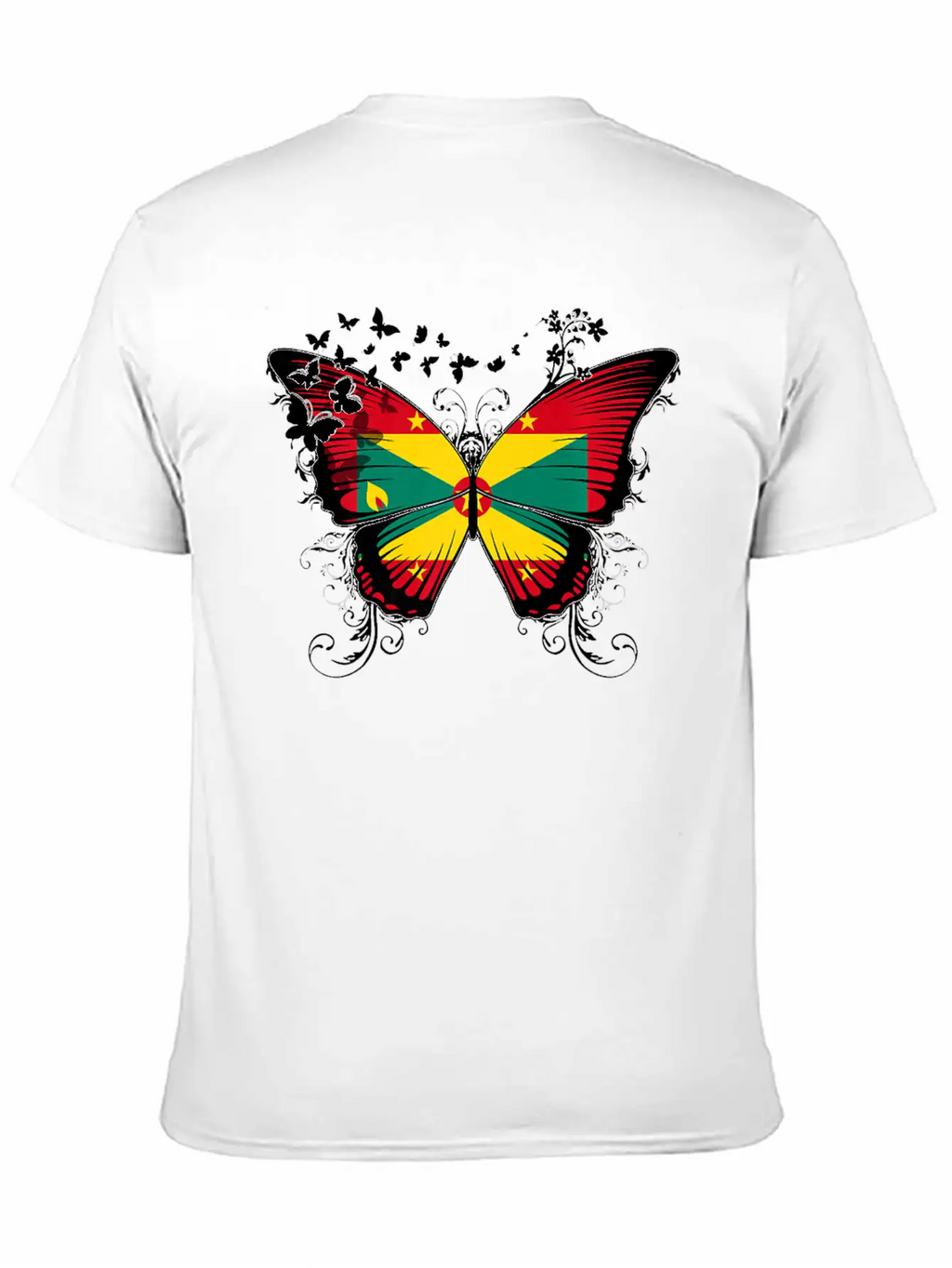 Grenada Flag Design Grenadian Flag Butterfly Stylish Everyday T-Shirt – Unisex Basic Cotton Tee
