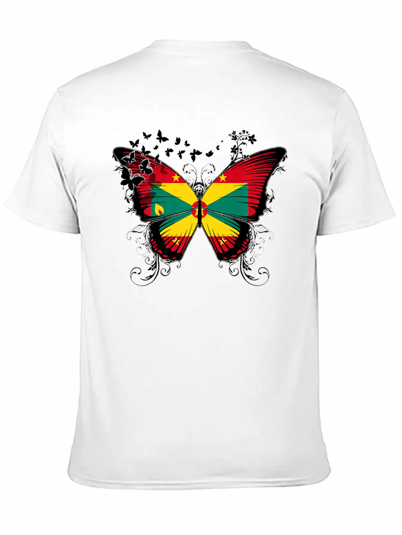 Grenada Flag Design Grenadian Flag Butterfly Stylish Everyday T-Shirt – Unisex Basic Cotton Tee