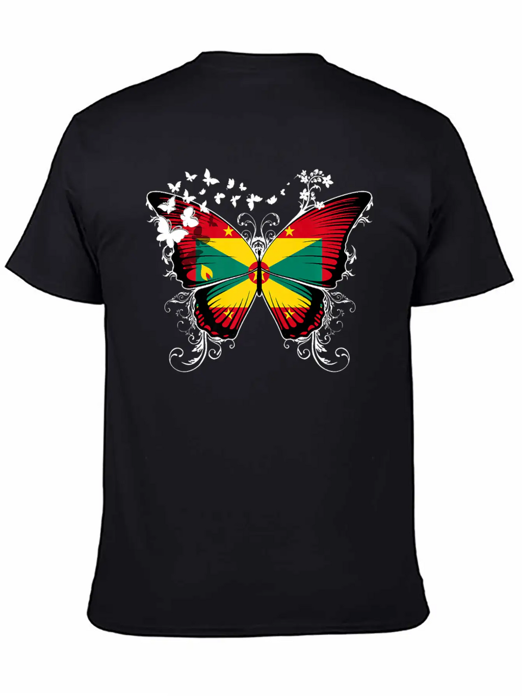 Grenada Flag Design Grenadian Flag Butterfly Stylish Everyday T-Shirt – Unisex Basic Cotton Tee