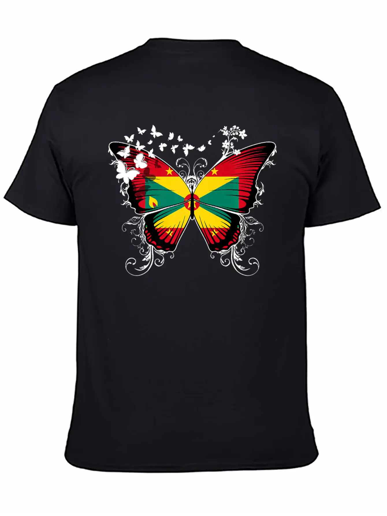 Grenada Flag Design Grenadian Flag Butterfly Stylish Everyday T-Shirt – Unisex Basic Cotton Tee