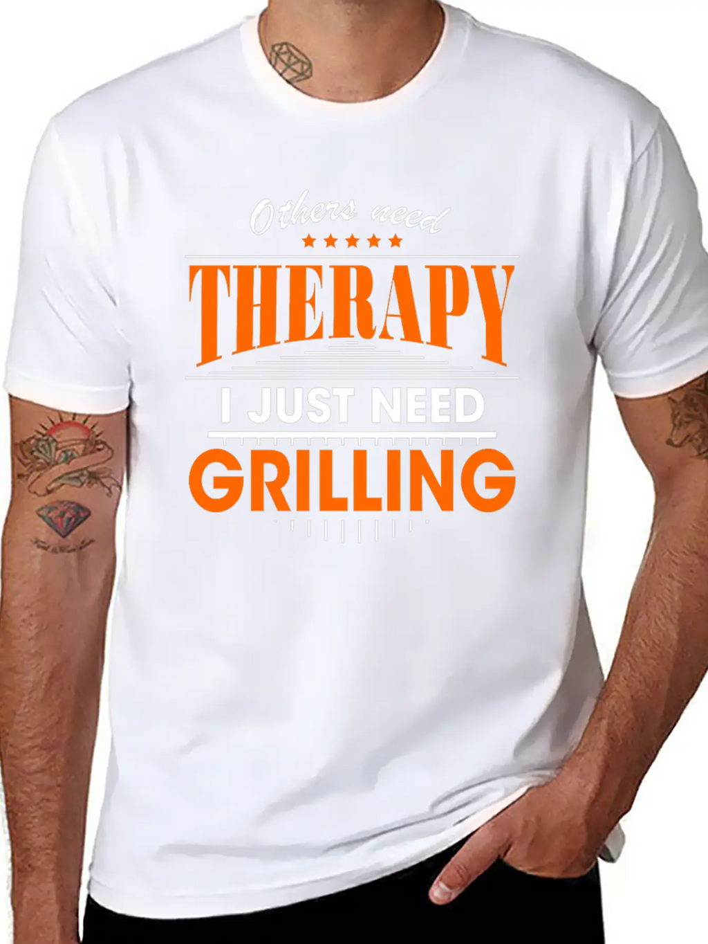 Grilling Is My Therapy Breathable Graphic T-Shirt – Perfect For Casual Days