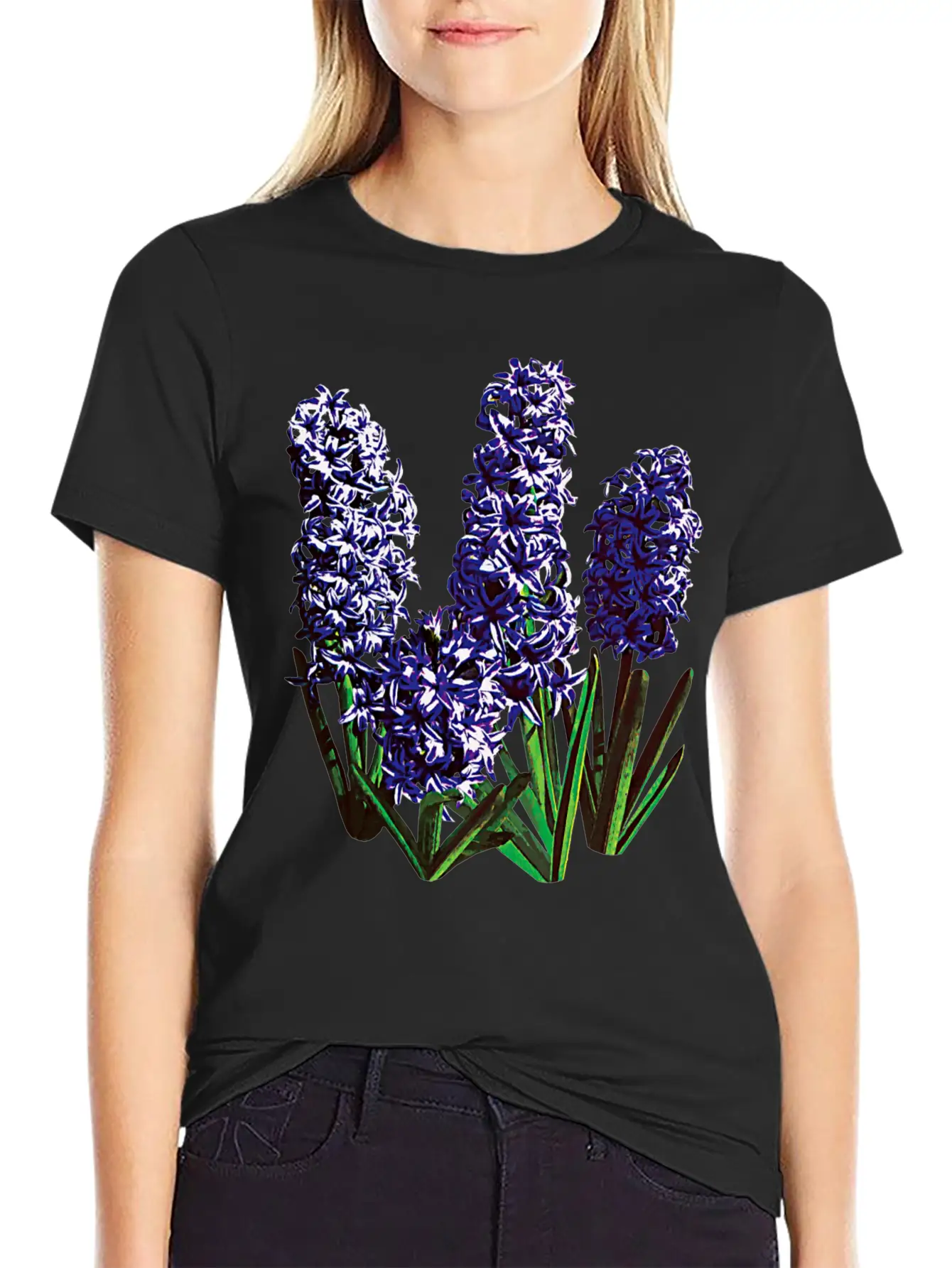 Group Of Purple Hyacinths Breathable Graphic T-Shirt – Perfect For Casual Days
