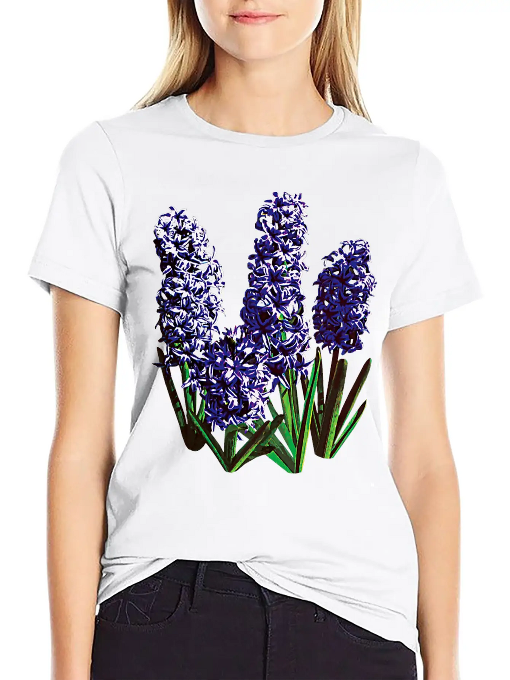 Group Of Purple Hyacinths Breathable Graphic T-Shirt – Perfect For Casual Days