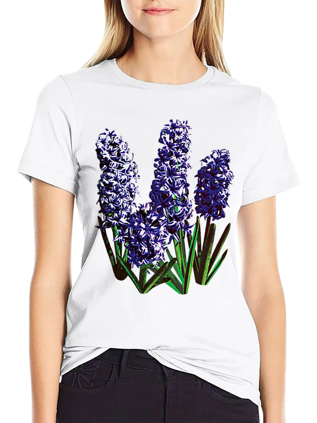 Group Of Purple Hyacinths Breathable Graphic T-Shirt – Perfect For Casual Days