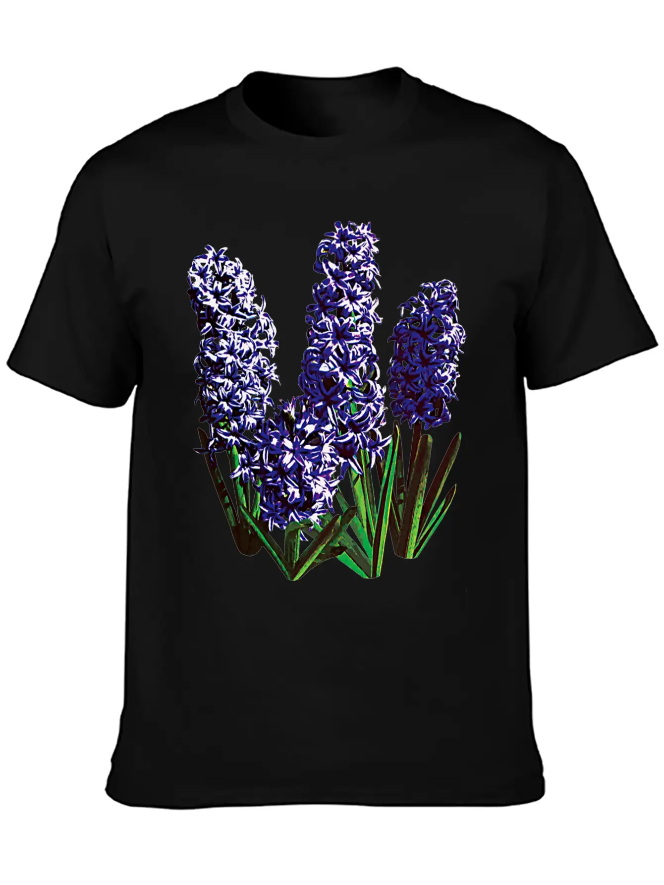Group Of Purple Hyacinths Breathable Graphic T-Shirt – Perfect For Casual Days