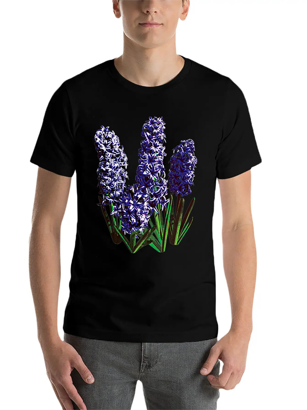 Group Of Purple Hyacinths Breathable Graphic T-Shirt – Perfect For Casual Days