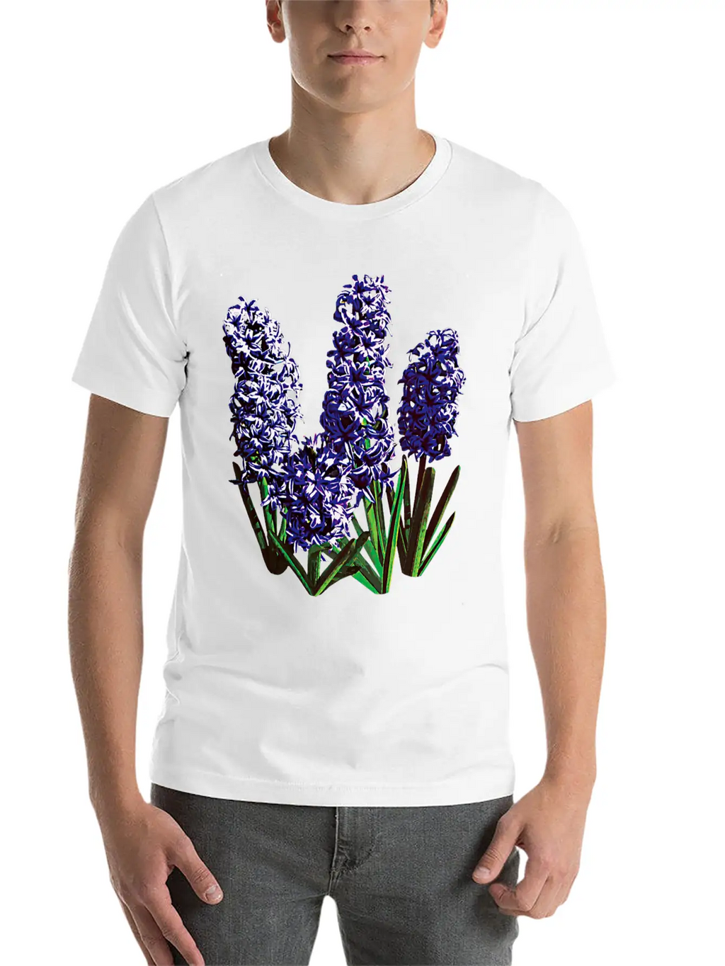 Group Of Purple Hyacinths Breathable Graphic T-Shirt – Perfect For Casual Days