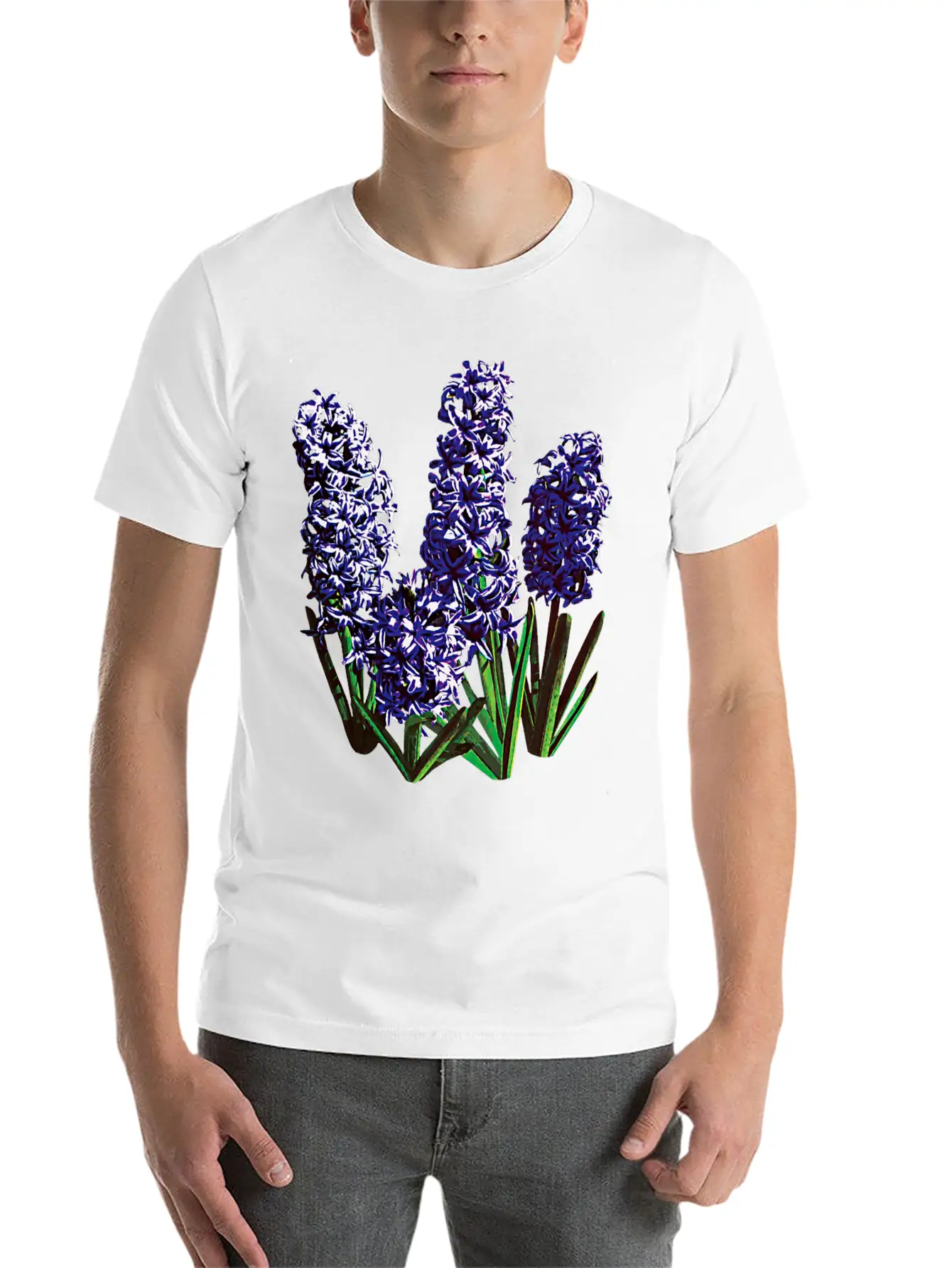 Group Of Purple Hyacinths Breathable Graphic T-Shirt – Perfect For Casual Days