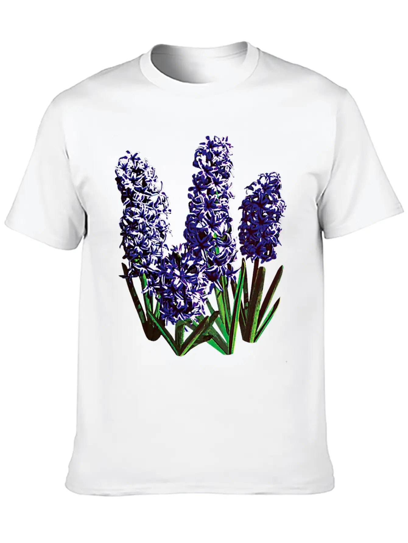 Group Of Purple Hyacinths Breathable Graphic T-Shirt – Perfect For Casual Days